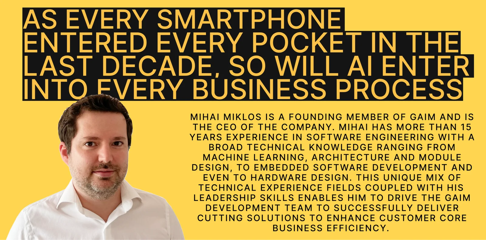 Mihai Miklos - CEO & Founding Member